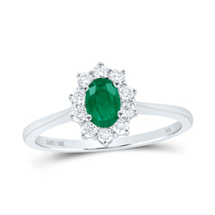 1/4CTW-DIA NK 6X4 MM EM-OV NAT GEM RING