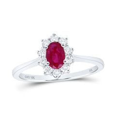 1/4CTW-DIA NK 6X4 MM RUBY-OV NAT GEM RING