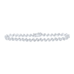 10K White Gold 1 1/2 CTW-Natural Diamond Bracelet (7 Inch ) 11.2 Gram