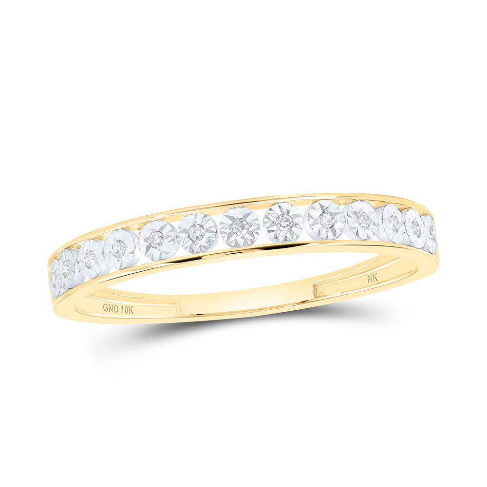 10K Yellow Gold 0.03 CTW-Natural Diamond Band 1.14 Gram