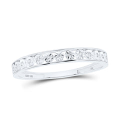 10K White Gold 0.03 CTW-Natural Diamond Band 0.9 Gram