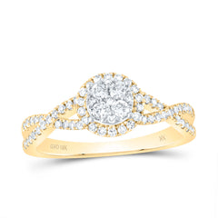 10K Yellow Gold 1/2 CTW-Natural Diamond Round Ring 2.4 Gram