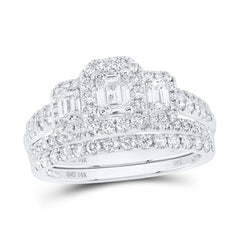 1 1/2CT-DIA NKE 3/8CT-C 1/6*2CT-EMRL BRIDAL SETS SINGLE HALO