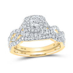 1CTW-DIA NK 1/3CT-CPR BLISS  BRIDAL SET SINGLE HALO
