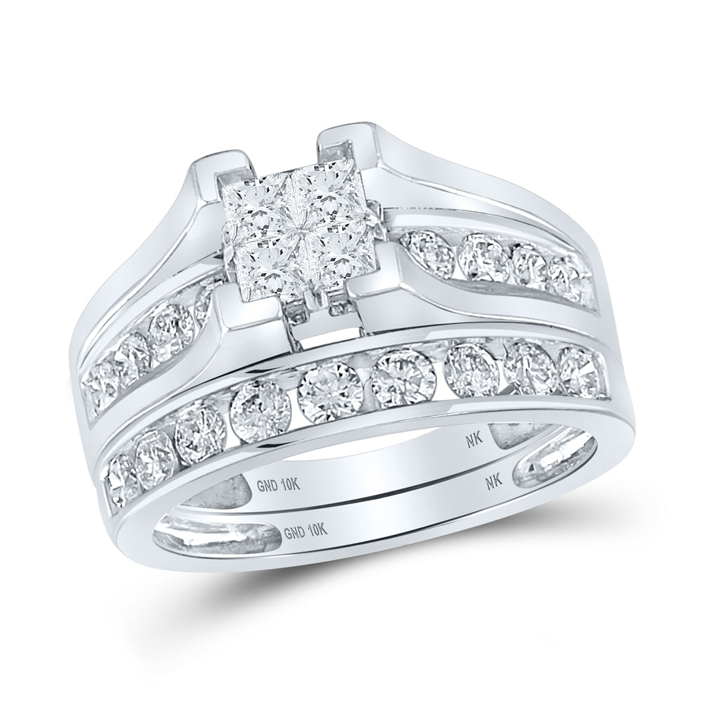 1 1/2CT-DIA NK TESSERA INVISIBLE BRIDAL SET
