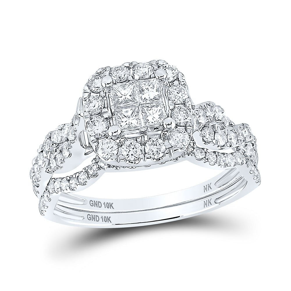 1CTW DIA NK TESSERA INVISIBLE BRIDAL SET