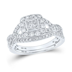 1CTW-DIA NK 1/3CT-CPR BLISS  BRIDAL SET SINGLE HALO