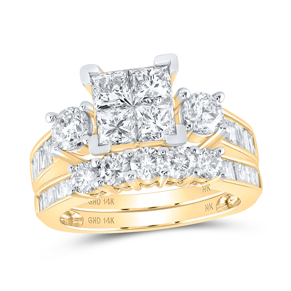 3CT-DIA NK 2x1/3(SRD) TESSERA INVISIBLE BRIDAL SET