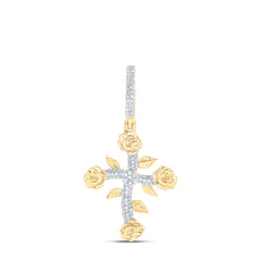 1/3CTW-DIA NK ROSE CROSS MENS CHARM