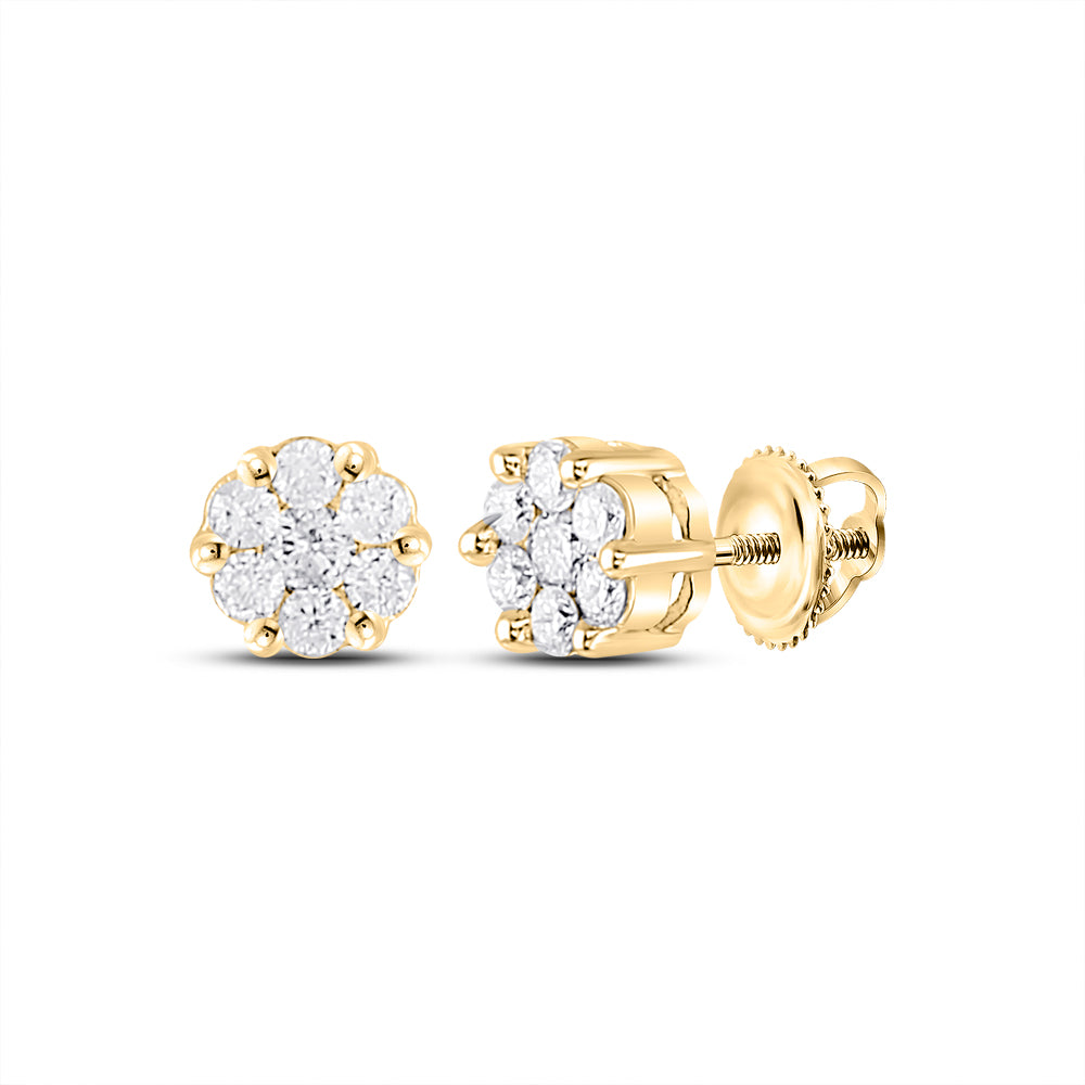 1/4CT-DIA NKP FLOWER EARRING