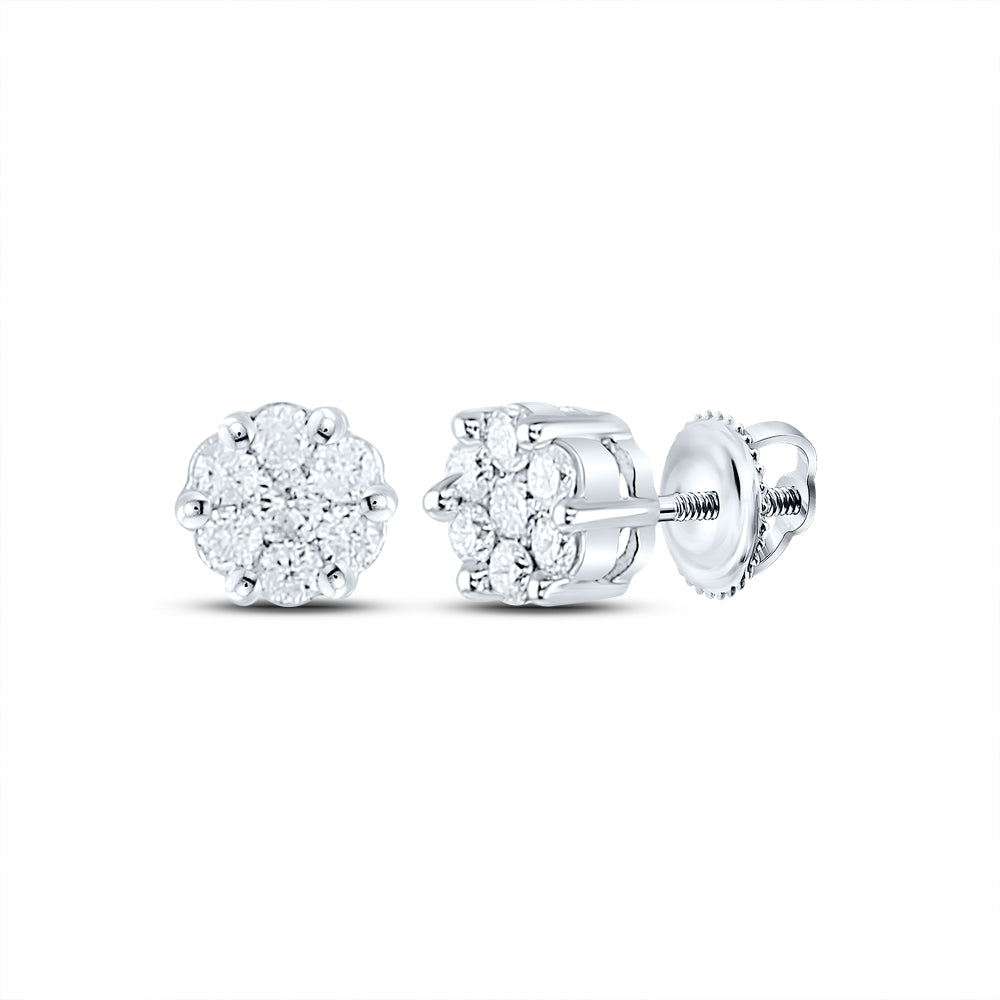 1/4CT-DIA NKP FLOWER EARRING