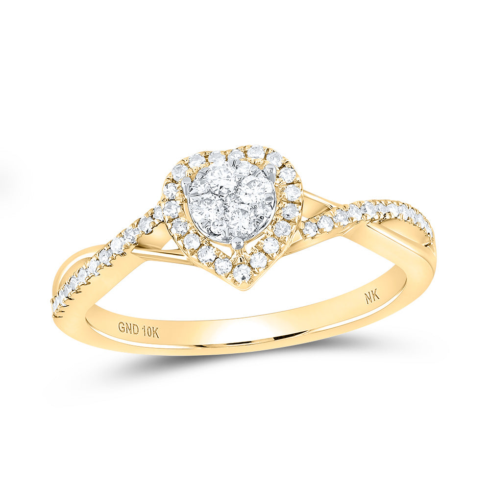 1/3CTW-DIA NK HEART RING