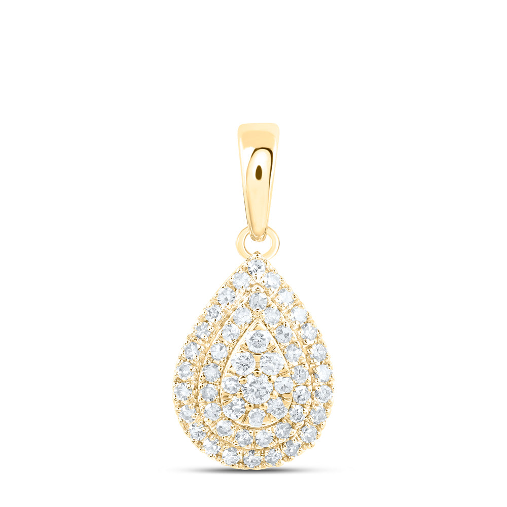 3/8CTW-DIA NK PEAR PENDANT