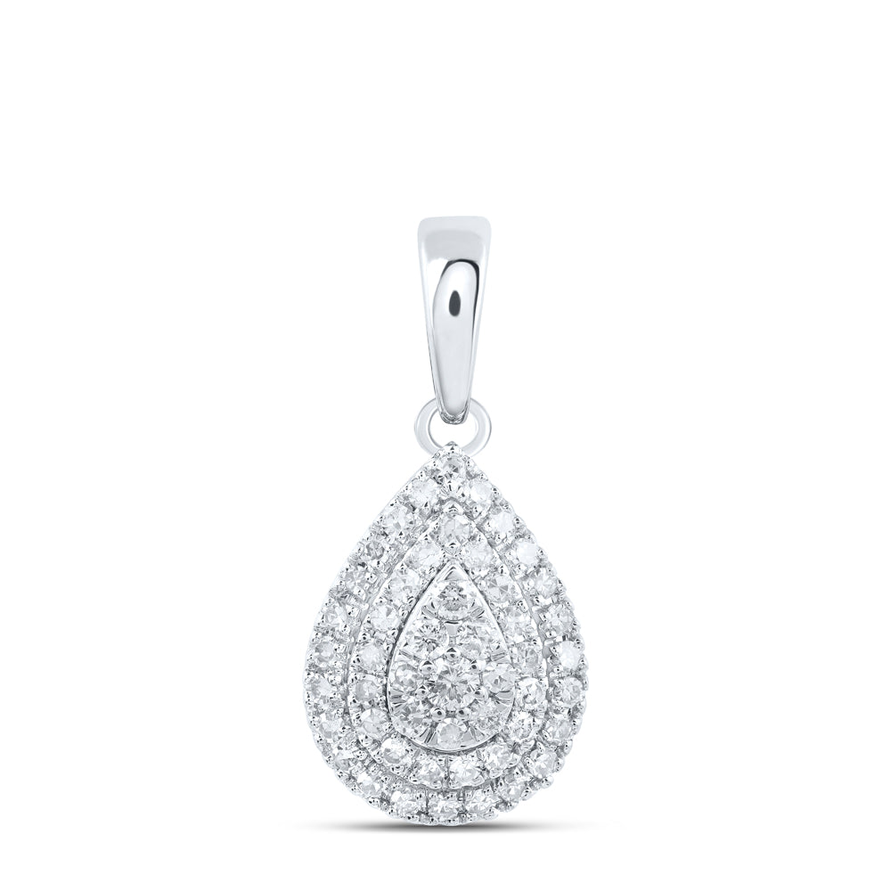 3/8CTW-DIA NK PEAR PENDANT