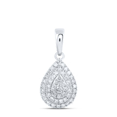 3/8CTW-DIA NK PEAR PENDANT