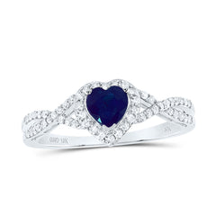 1/4CTW-DIA NK 5X5 MM SAPP-HEART NAT GEM RING