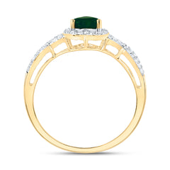 1/4CTW-DIA NK 5X5 MM EM-HEART NAT GEM RING