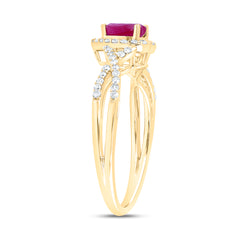1/4CTW-DIA NK 5X5 MM RUBY-HEART NAT GEM RING
