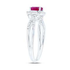 1/4CTW-DIA NK 5X5 MM RUBY-HEART NAT GEM RING