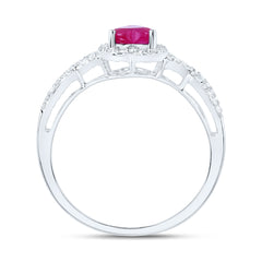 1/4CTW-DIA NK 5X5 MM RUBY-HEART NAT GEM RING