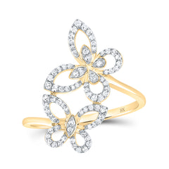 1/4CTW-DIA NK BUTTERFLY RING