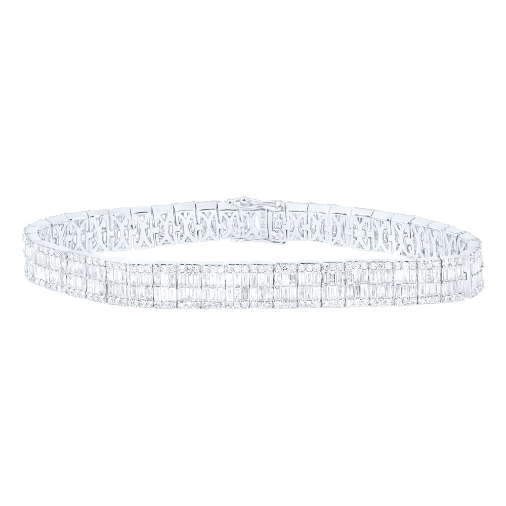 14K White Gold 6 CTW-Natural Diamond E (7.80MM) Bracelet (7 Inch ) 20.15 Gram