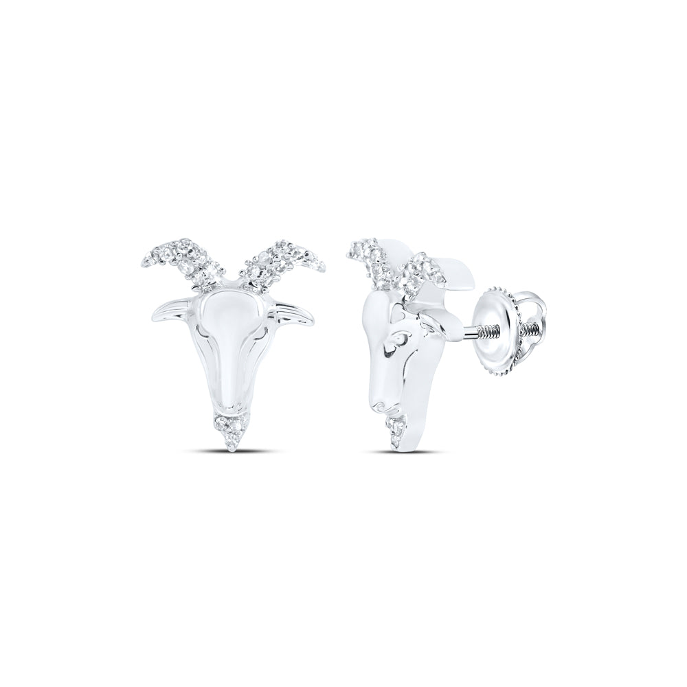 1/10CTW-DIA NK GOAT EARRING