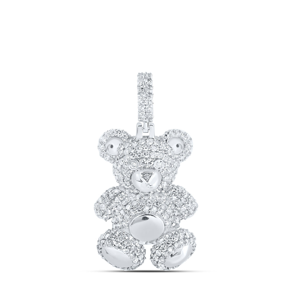 1 1/3CTW-DIA NK TEDDY BEAR MENS CHARM