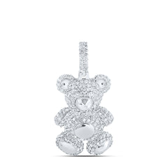 1 1/3CTW-DIA NK TEDDY BEAR MENS CHARM