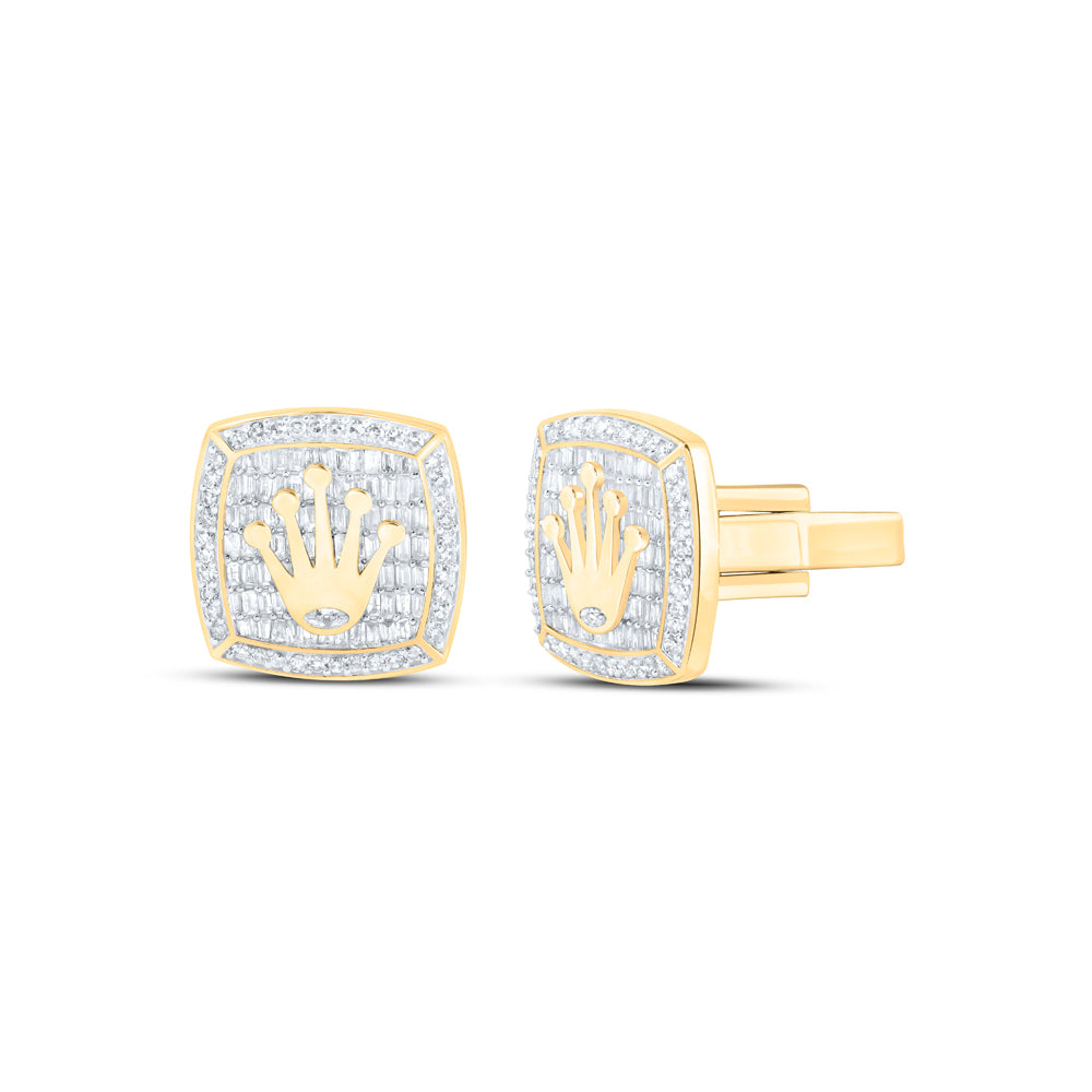 1 1/4CTW-DIA NK CUSHION CUFF LINK WITH CROWN