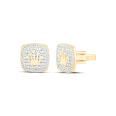 1 1/4CTW-DIA NK CUSHION CUFF LINK WITH CROWN