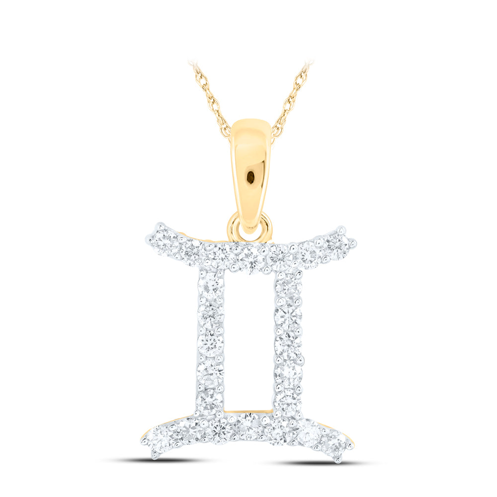 1/4CTW-DIA NK ZODIAC SIGN OF GEMINI PENDANT