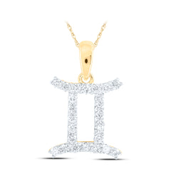 1/4CTW-DIA NK ZODIAC SIGN OF GEMINI PENDANT