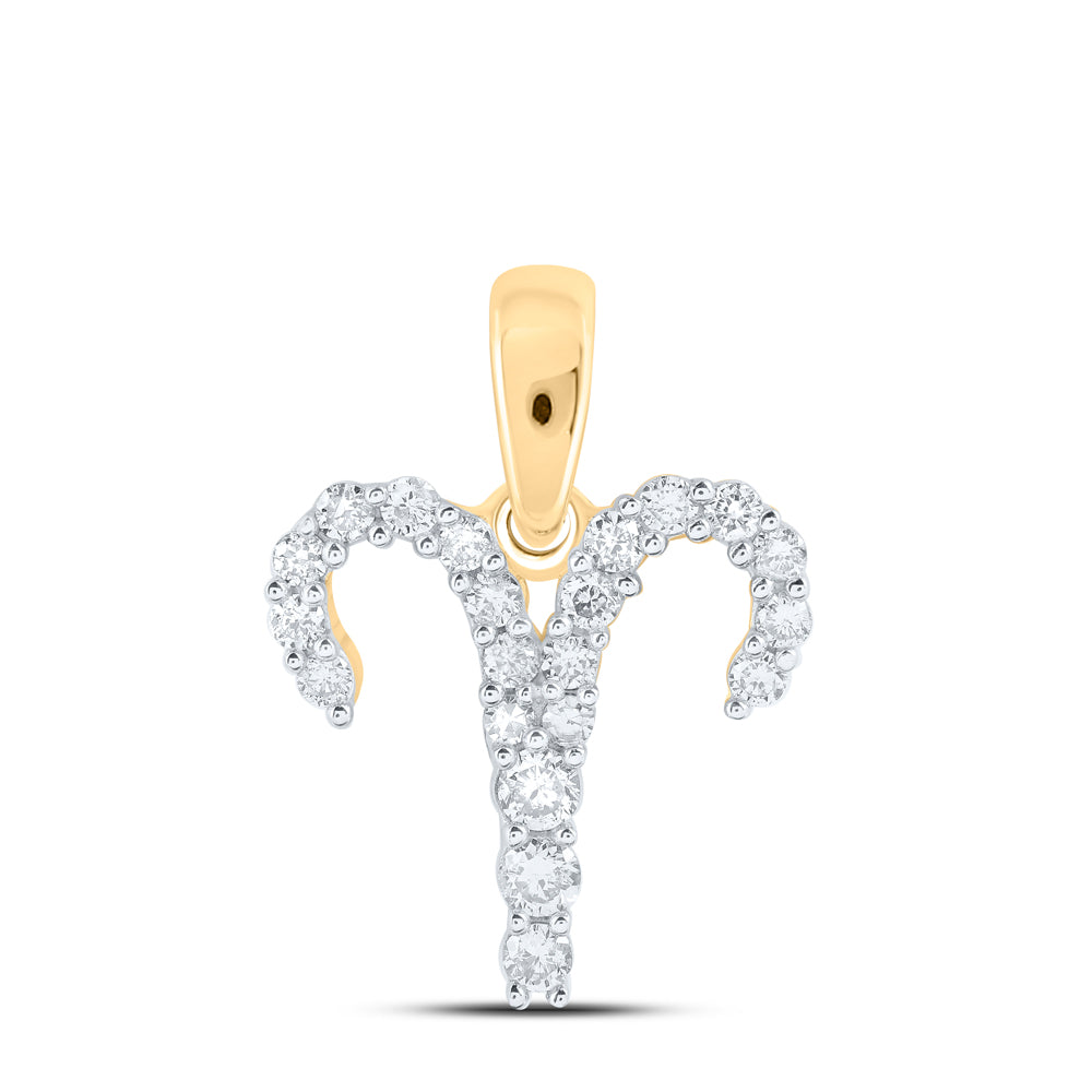 1/4CTW-DIA NK ZODIAC SIGN OF ARIES PENDANT