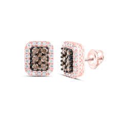 3/4CTW-DIA COGNAC EMERALD EARRING