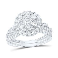 10K White Gold 1 1/2 CTW-Natural Diamond Bridal Set 4.11 Gram