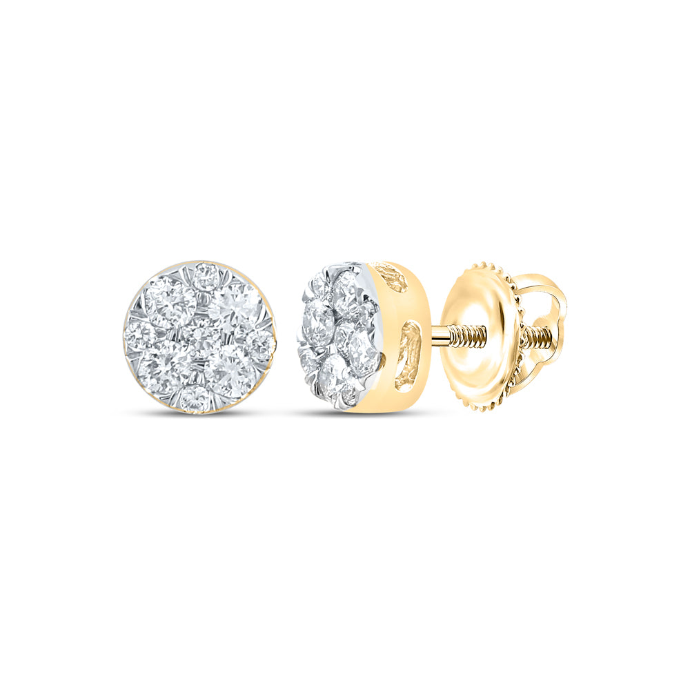 1/4CTW-DIA NK 4 STONE FLOWER EARRING
