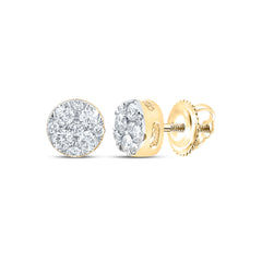 1/4CTW-DIA NK 4 STONE FLOWER EARRING