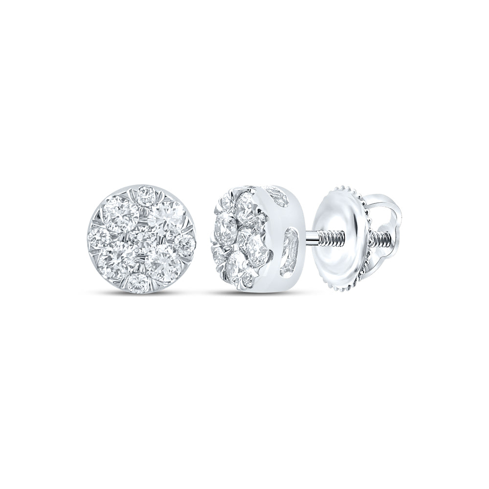 1/4CTW-DIA NK 4 STONE FLOWER EARRING