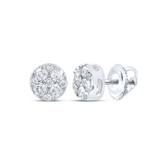 1/4CTW-DIA NK 4 STONE FLOWER EARRING