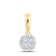 1/4CTW-DIA NK 4 STONE FLOWER PENDANT