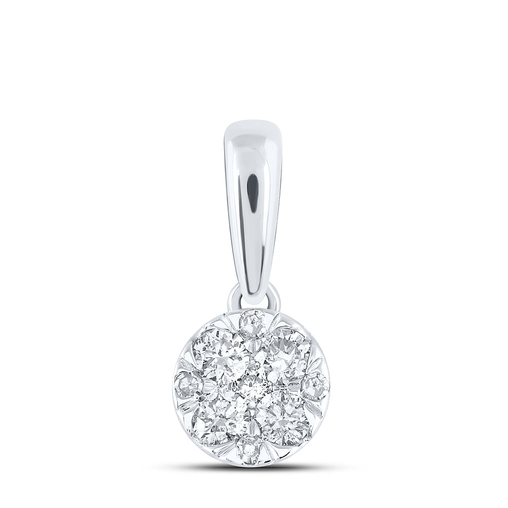 1/4CTW-DIA NK 4 STONE FLOWER PENDANT