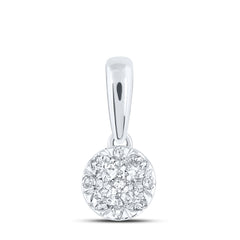 1/4CTW-DIA NK 4 STONE FLOWER PENDANT