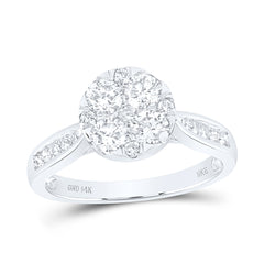 1CTW-DIA NKE 4 STONE FLOWER RING