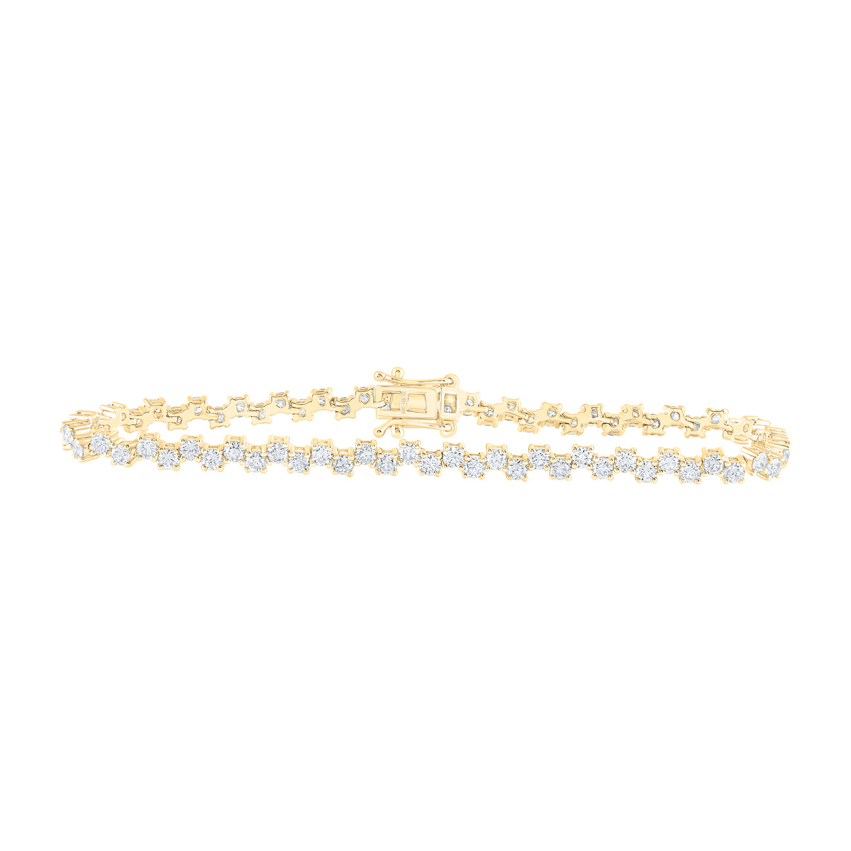 14K Yellow Gold 4 3/4 CTW-Natural Diamond Tennis Bracelet (7 Inch ) 9.97 Gram