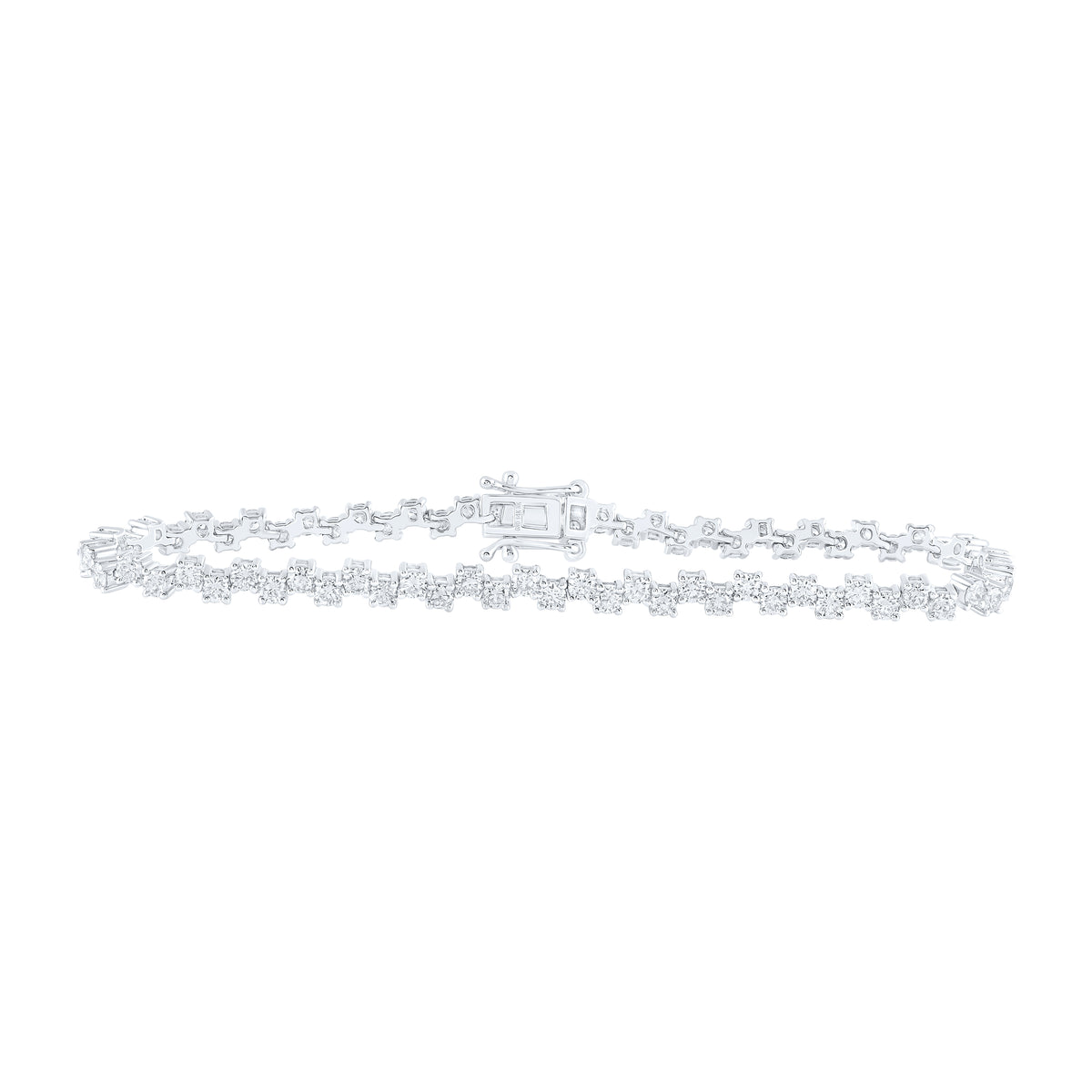 14K White Gold 4 3/4 CTW-Natural Diamond Tennis Bracelet (7 Inch ) 9.97 Gram