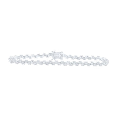 14K White Gold 4 3/4 CTW-Natural Diamond Tennis Bracelet (7 Inch ) 9.97 Gram
