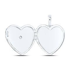 Sterling Silver 1/12 CTW-Natural Diamond Heart Locket 5.67 Gram