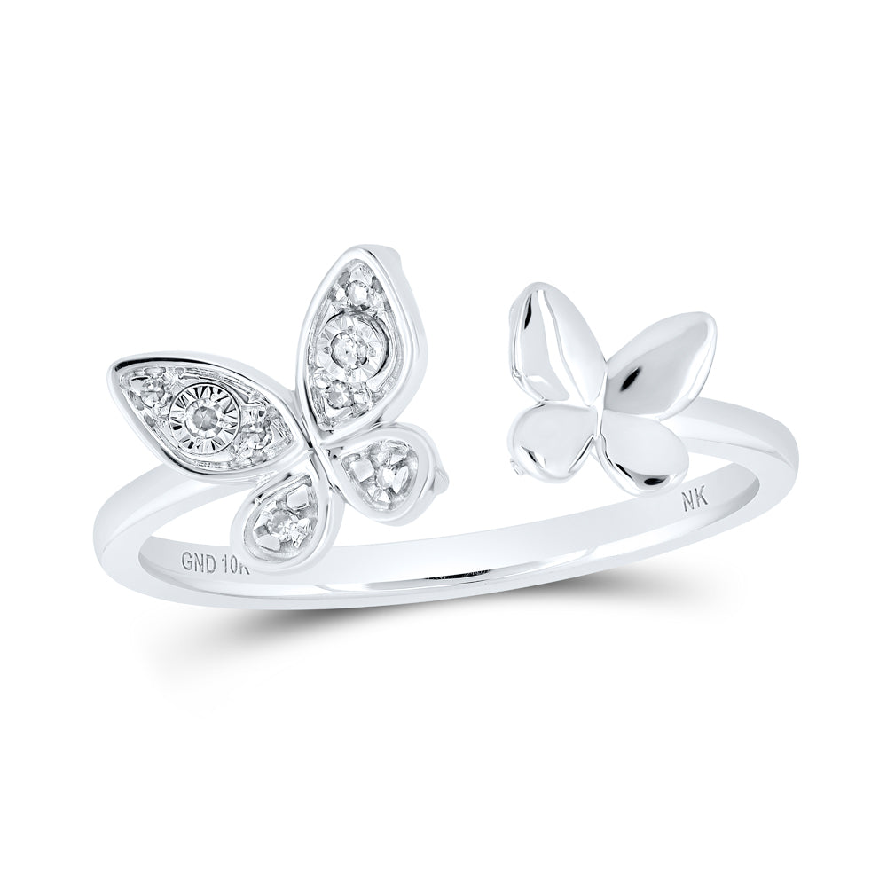 0.03CTW-DIA NK BUTTERFLY CUFF RING