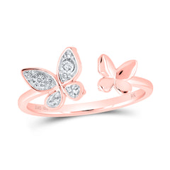 0.03CTW-DIA NK BUTTERFLY CUFF RING